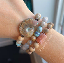 Load image into Gallery viewer, Sandcastle Set of Three -  Gemstone Stretch Bracelet Stack