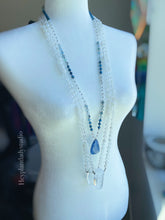 Load image into Gallery viewer, Radiant Light - Clear Quartz + Agate + Rainbow Moonstone Mala Necklace