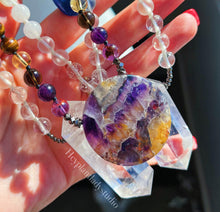 Load image into Gallery viewer, Super Blood Moon Mala Necklace - 108 - Amethyst, Onyx, Citrine, Smoky Quartz, Botswana Agate, Phantom Amethyst, Tigers Eye