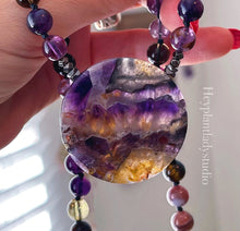 Load image into Gallery viewer, Super Blood Moon Mala Necklace - 108 - Amethyst, Onyx, Citrine, Smoky Quartz, Botswana Agate, Phantom Amethyst, Tigers Eye