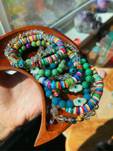 Load image into Gallery viewer, Road Trip - Set of Three Stretch Bracelets (18K Gold Plated + Shell)