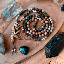 Load image into Gallery viewer, RESERVED Bone Collector - 108 - Sandalwood + Gemstone + Bone + Brass + Wood Skull Mala