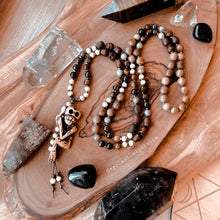 Load image into Gallery viewer, RESERVED Bone Collector - 108 - Sandalwood + Gemstone + Bone + Brass + Wood Skull Mala