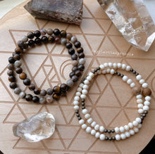 Load image into Gallery viewer, Treasure Island - 6mm Bronzite, Tigers Eye, pietersite, silver leaf jasper- Stretch Bracelet
