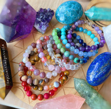 Load image into Gallery viewer, EARTH  - 8mm Sodalite, Blue Jasper, Chrysocolla, Blue Tigers Eye, Green Jade - Stretch Bracelet
