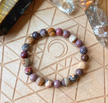 Load image into Gallery viewer, Desert Drifting - 8mm Picture Jasper, Imperial Jasper, Leopard Skin Jasper - Stretch Bracelet