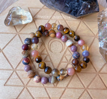 Load image into Gallery viewer, Fearless- 8mm Sunstone, Tigers Eye, Botswana Agate, and Citrine - Stretch Bracelet