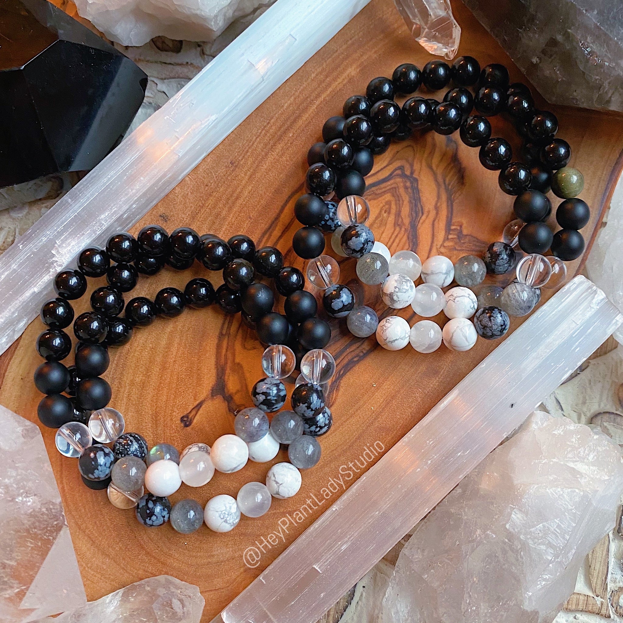 Selenite and hotsell black tourmaline bracelet
