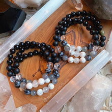 Load image into Gallery viewer, It&#39;s Only a Phase Bracelet - Selenite + Black Tourmaline + Clear Quartz