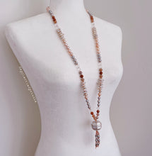 Load image into Gallery viewer, RESERVED (COMBINED SHIPPING) - One Pearl Tassel Mala + One Pink 7mm Pearl Layering Necklace