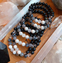 Load image into Gallery viewer, It&#39;s Only a Phase Bracelet - Selenite + Black Tourmaline + Clear Quartz