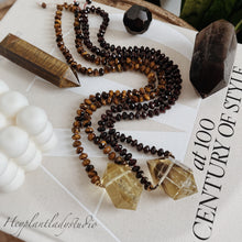 Load image into Gallery viewer, You Choose - Double Terminated Citrine + Diamond Cut Garnet or Tigers Eye - 108 - 8mm Rondelle 27&quot; Mala Necklace