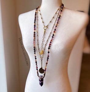 You Choose - Forgotten Objects - Ammonite, Swarovski, and Brass Chain Necklaces