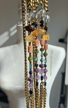 Load image into Gallery viewer, PRISM - Rainbow Gemstone + Vintage Brass Curb Chain 31” Necklace