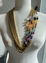 Load image into Gallery viewer, PRISM - Rainbow Gemstone + Vintage Brass Curb Chain 31” Necklace