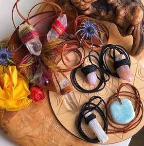 Dream Weaver - Rainbow Yarn + Vegan Suede + Clear Quartz