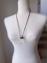 Load image into Gallery viewer, Clear Quartz + Vegan Suede Necklace