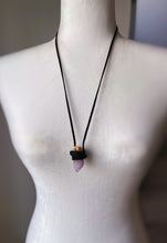 Load image into Gallery viewer, Small Spirit Quartz + Vegan Suede Necklace