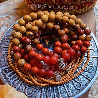 Abundant Energy Bracelet - Red Carnelian + Red Creek Jasper + Natural Wood Jasper + Red Jasper