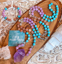 Load image into Gallery viewer, Choose Happiness Mala Necklace - Amethyst + Sunstone