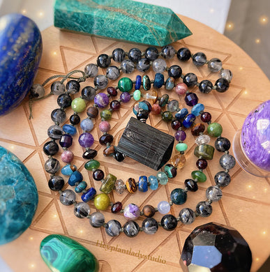 Gem Collector - Luxe Rainbow Gemstone Mala + Black Tourmaline