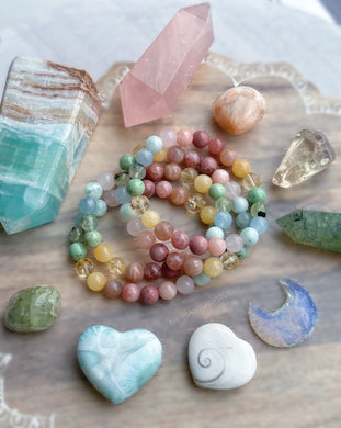 Wild Heart - Pastel Rainbow Gemstone Stretch Mala Bracelet