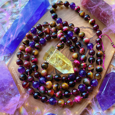 Autumn Enchantress - Rainbow Tigers Eye + Garnet + Tourmaline