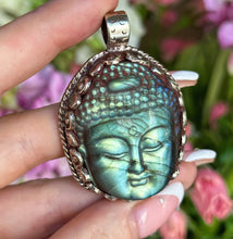 Load image into Gallery viewer, 55mm Labradorite Buddha Pendant - 4