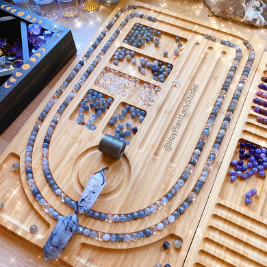 Reserved - Tourmalinated Quartz + Labradorite Mala