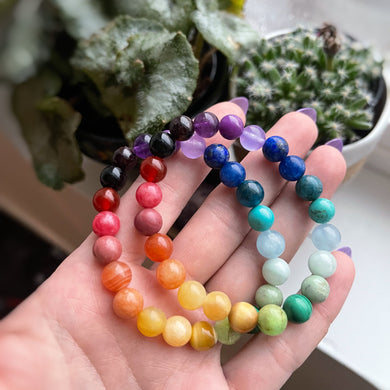 RESERVED - TWO - Kaleidoscope Rainbow Gemstone Bracelets