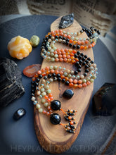 Load image into Gallery viewer, Magic in the Air - AAA Sunstone, AAA Carnelian, Green Garnet, Green Aura Quartz108 Mala Bead Necklace