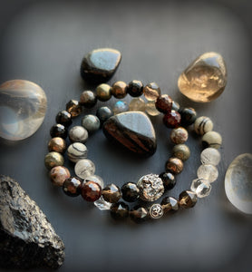 925 Silver Dragon Stretch Mala Bracelet