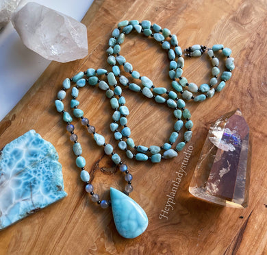 RESERVED - Serenity - 108 - Luxe Larimar + Labradorite Mala
