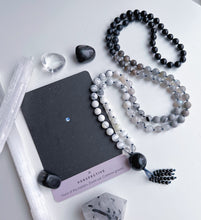 Load image into Gallery viewer, It’s Only a Phase - 108 Gemstone Mala Necklace - Onyx + Black Spinel