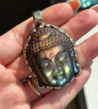 Load image into Gallery viewer, 55mm Sunset Labradorite Buddha Pendant - 6