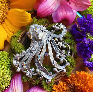 Vintage Cosmic Goddess Brooch