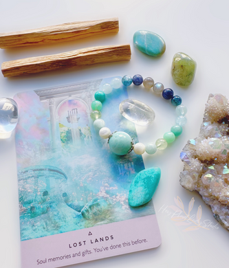 Gates of Lemuria - Larimar + Stretch Mala Bracelet