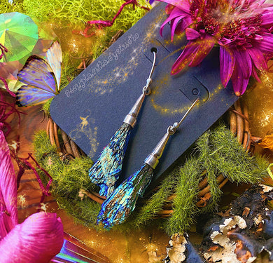 Rainbow Aura Kyanite + 925 Sterling Earrings