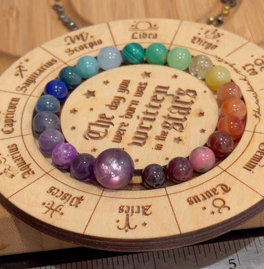 RESERVED Gem Lepidolite Rainbow Stretch Mala Bracelet