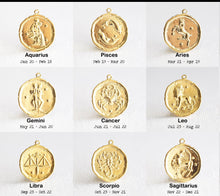 Load image into Gallery viewer, Reserved - 2 Charm Necklaces Sun Moon 18” &amp; 24” Aquarius + Eye + All Polished Finish