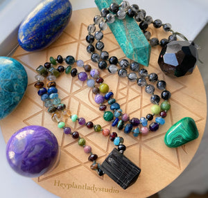 Gem Collector - Luxe Rainbow Gemstone Mala + Black Tourmaline