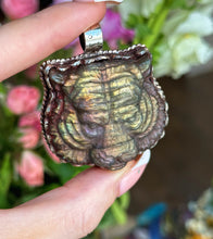 Load image into Gallery viewer, 50mm Sunset Flash Labradorite Tiger Pendant