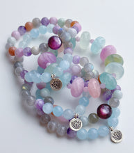 Load image into Gallery viewer, 16mm Morganite + Kunzite Stretch Mala Bracelet