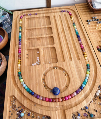 RESERVED - Rainbow Azul - Lapis Lazuli + Rainbow Gemstone 108 Mala Bead Necklace - Amazonite + Lapis Lazuli Beaded Tassel (40