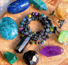 Load image into Gallery viewer, Gem Collector - Luxe Rainbow AAA Gemstone Mala + Black Tourmaline