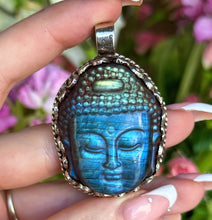 Load image into Gallery viewer, 55mm Labradorite Buddha Pendant - 5