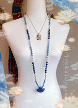 Load image into Gallery viewer, Purify the Soul Mala Necklace  - 108 - Sodalite, Selenite, Aquamarine, Blue Chalcedony, Rainbow Moonstone
