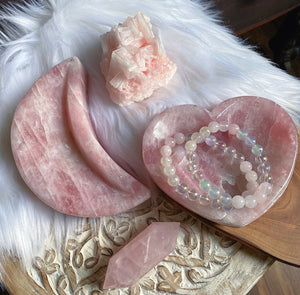Moon Rose Quartz Bowl - Love + Peace + Happiness