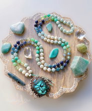 Load image into Gallery viewer, Gates of Lemuria - 108 Gemstone Mala Necklace - Tibetan Style Labradorite Buddha Carving