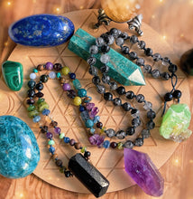 Load image into Gallery viewer, Gem Collector - Luxe Rainbow AAA Gemstone Mala + Black Tourmaline